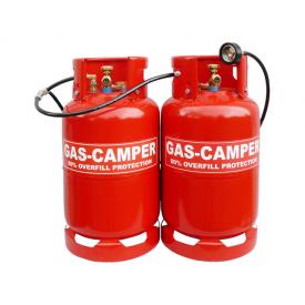 GAS CAMPER   Butla kempingowa 11KG  x 2 szt + zestaw do napełniania