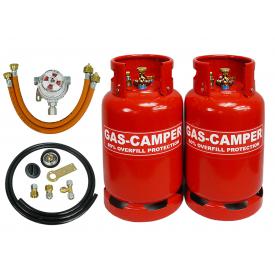 Duo GAS CAMPER z reduktorem automatycznym CAVAGNA i zestawem do tankowania
