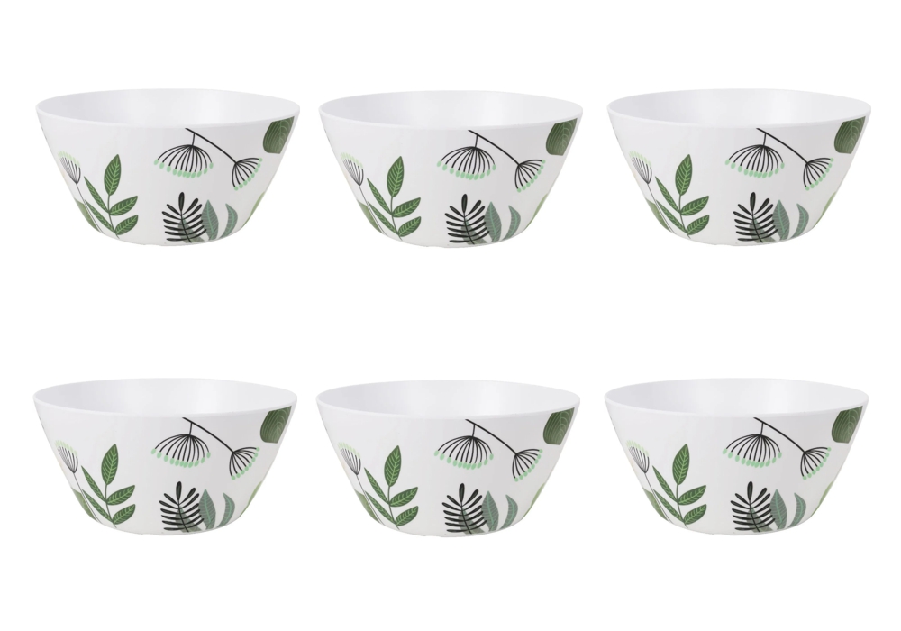 Miski z melaminy - flora - 15x8 - zestaw 6 szt