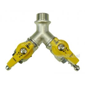 Zawór kulowy laboratoryjny podwójny GZ 1/2" 