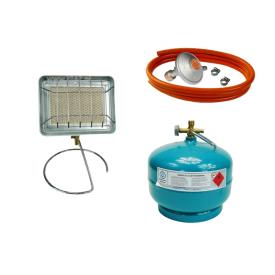 Zestaw: Promiennik Heater SB-602 typu Słoneczko + zestaw do podłaczenia + butla 2 kg